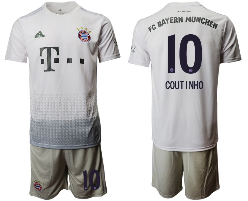 Men 2019-2020 club Bayern Munich away #10 white Soccer Jerseys